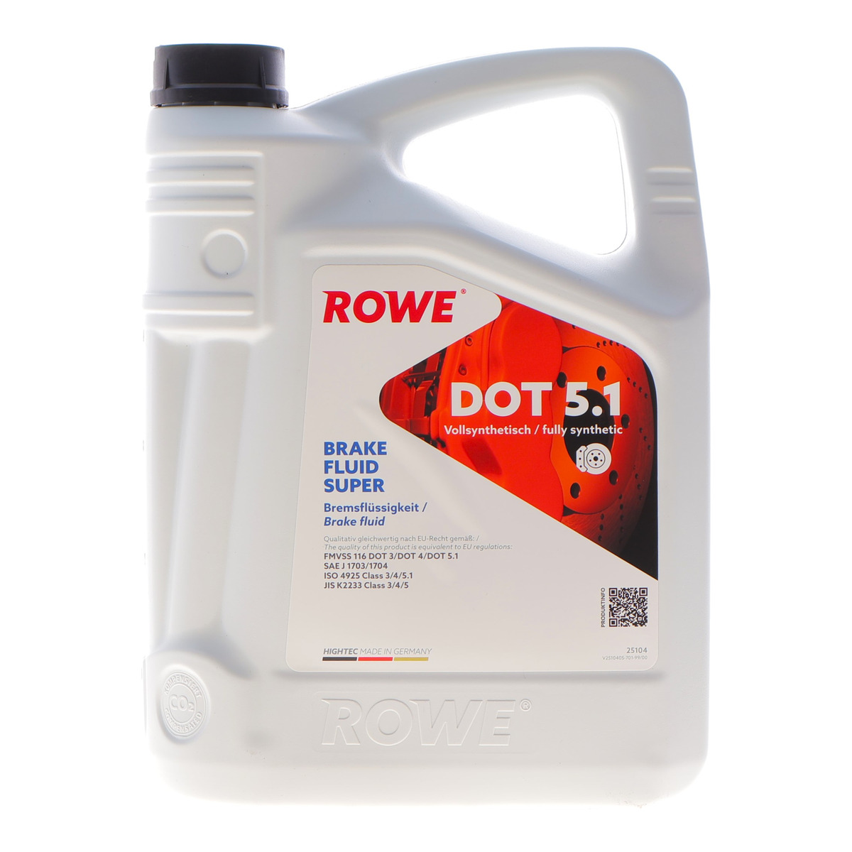 Рідина гальмівна HIGHTEC BRAKE FLUID SUPER DOT 5.1 (5L) ROWE