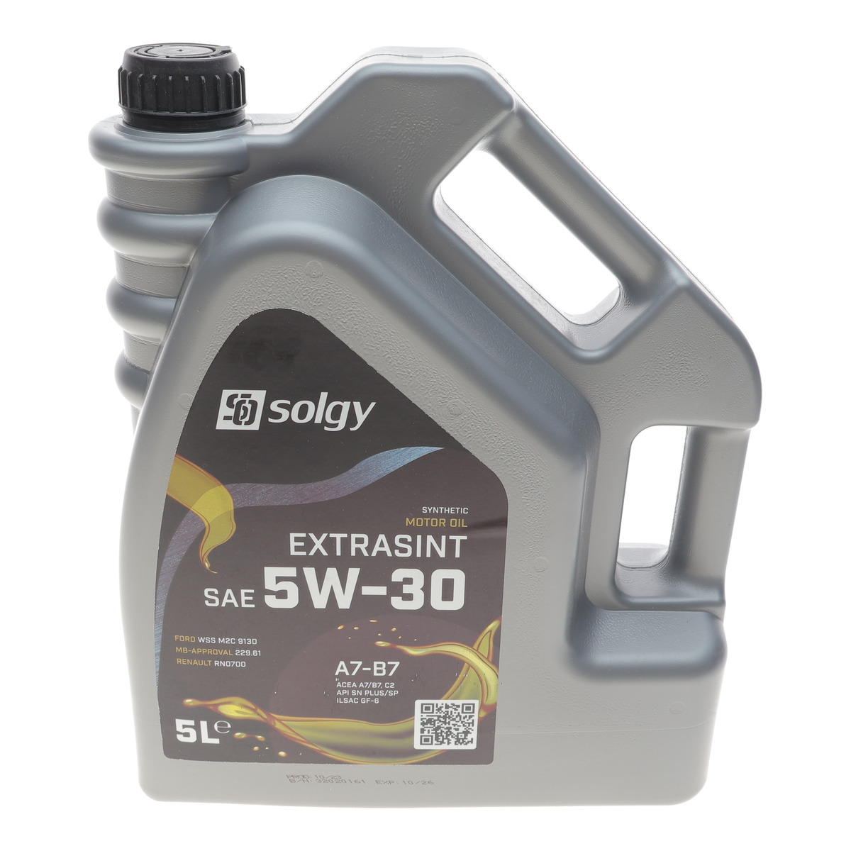 Олива 5W30 EXTRASINT A7-B7 (5L) (ILSAC GF-6/FORD 913D/MB 229.61/RN 0700) (API SN Plus/SP) Solgy