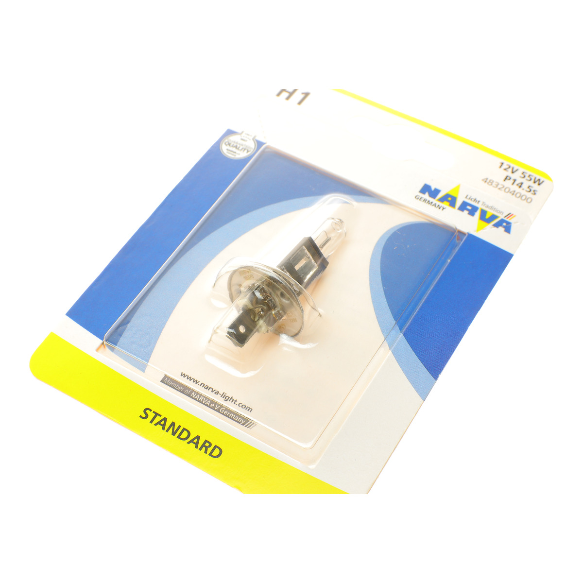 Автолампа H1 12V 55W P14.5s Standard (Blister) Narva
