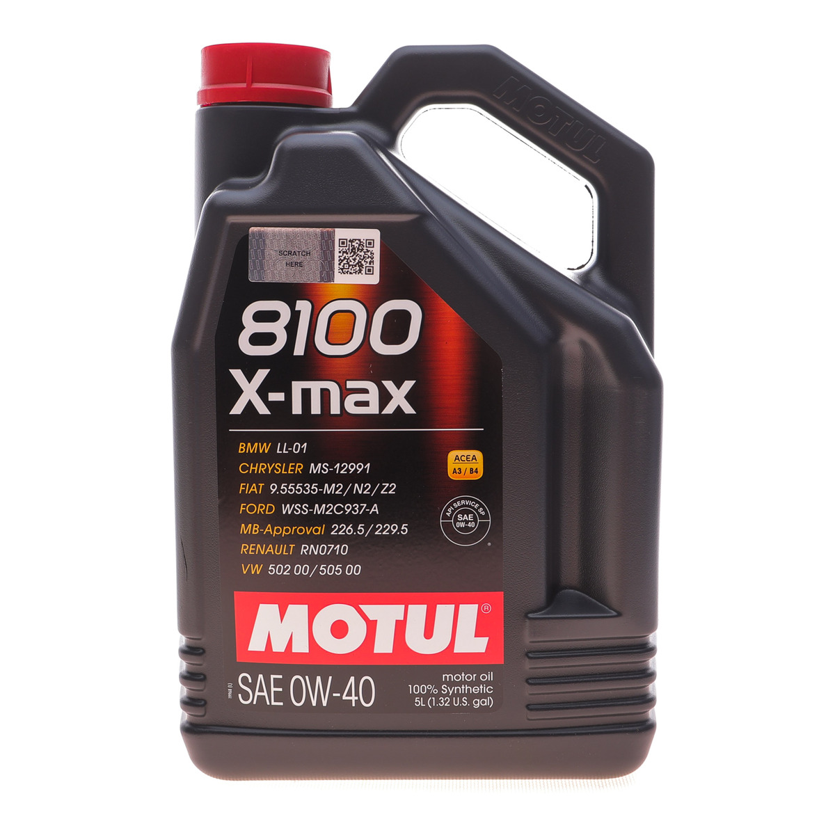 Олива 0W40 8100 X-max (5L) (MB 229.5/VW502.00/505.00/VOLVO VCC 95200356/LL-01) (104533) Motul
