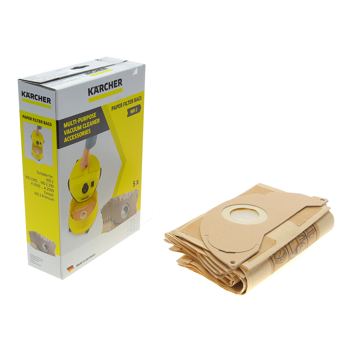 Фільтр-мішки паперовіі WD 2.200 (5шт) KAERCHER