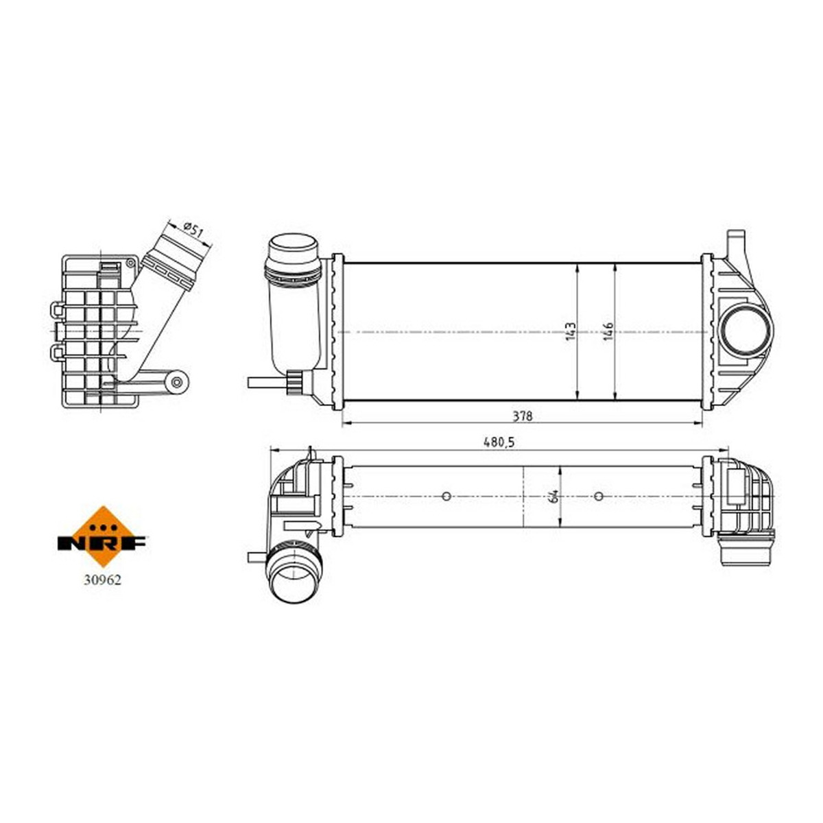 Радиатор интеркулера MB Citan/Renault Kangoo 1.5 dCi 08- фото 7
