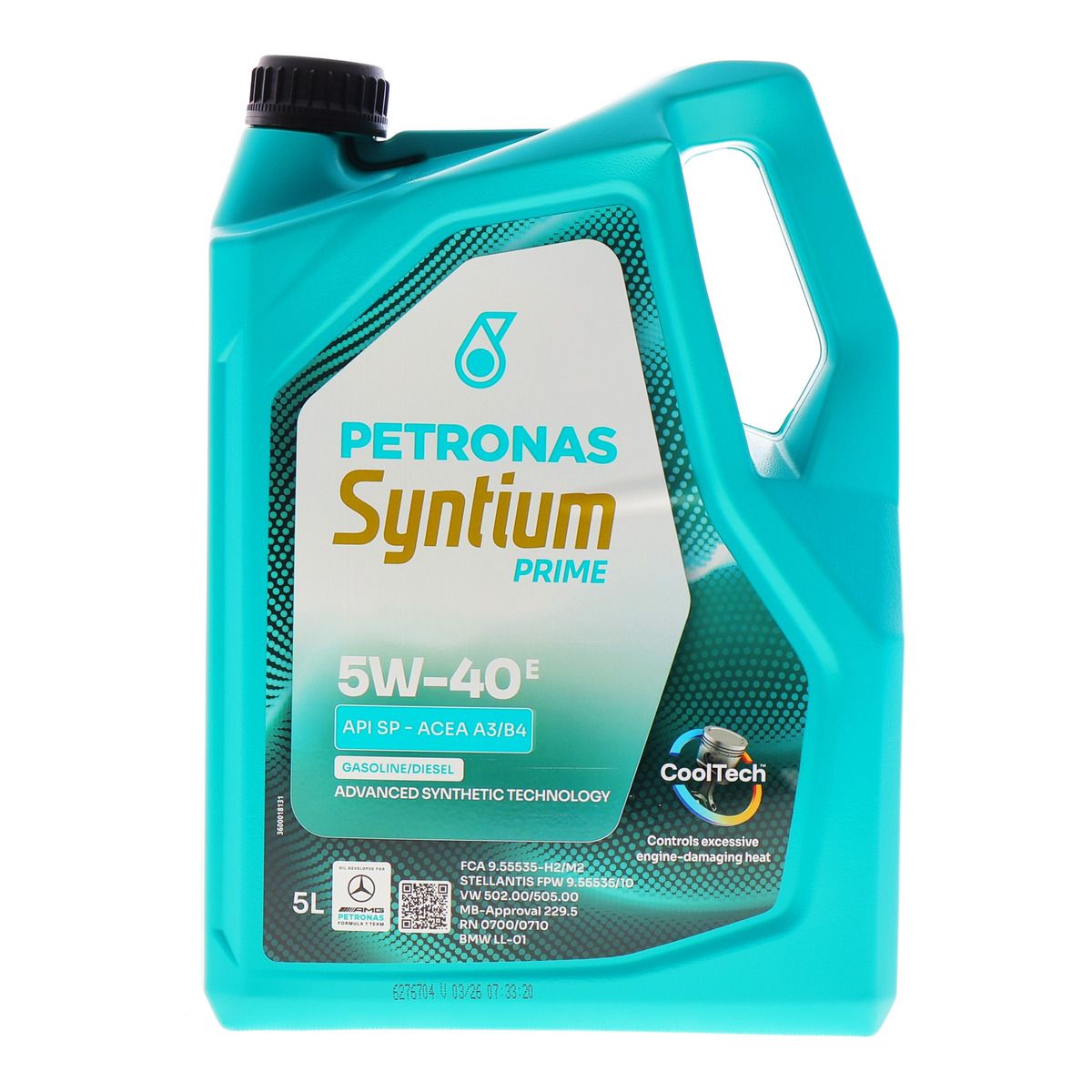 Масло 5W40 SYNTIUM PRIME E (5L) (MB 229.5/VW 502.00/505.00/LL-01/RN0700/RN0710) (API SP)(ACEA A3/B4)