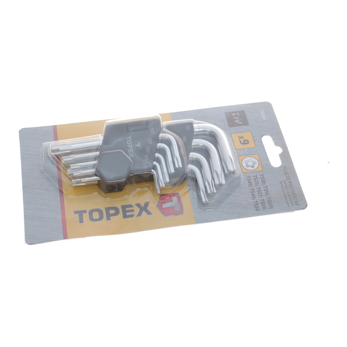 Набір ключів Г-под. Torx з отвором T10-T50 (Pentalobe) TOPEX