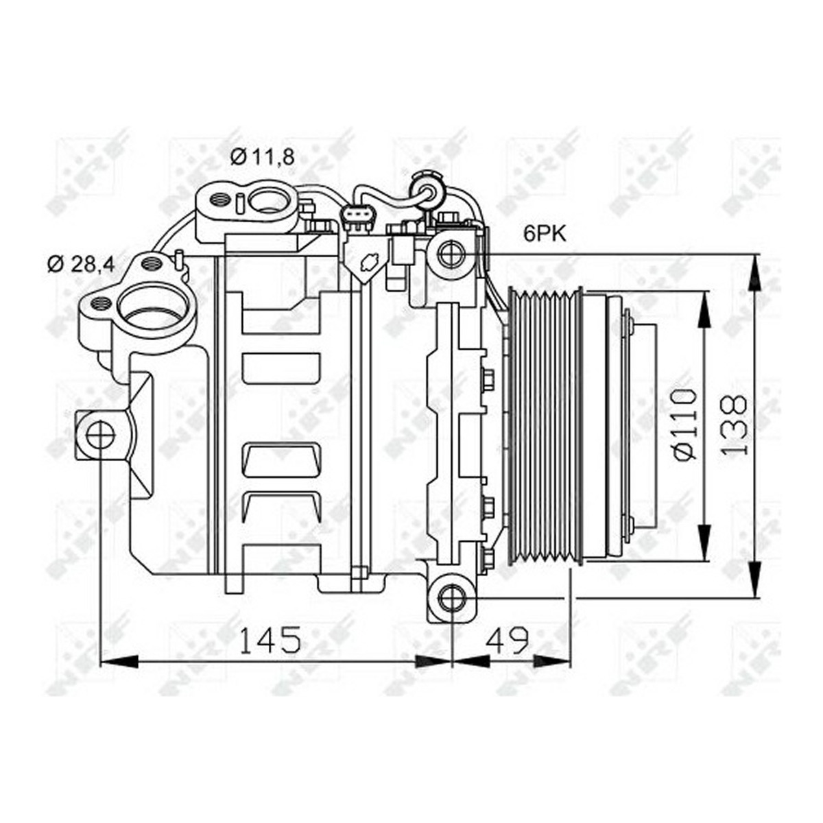 Компресор кондиціонера BMW 3 (E90)/5 (E60)/X1 (E84) 05-12 N47/N57 NRF