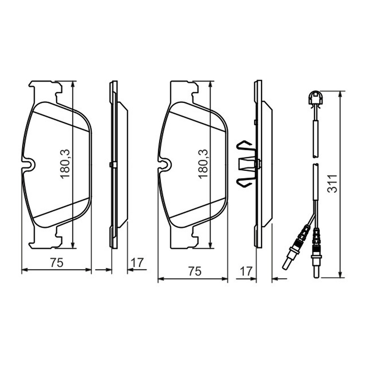 Колодки гальмівні (передні) Citroen C4/C5/C6/Peugeot 308/407/508 09- Bosch