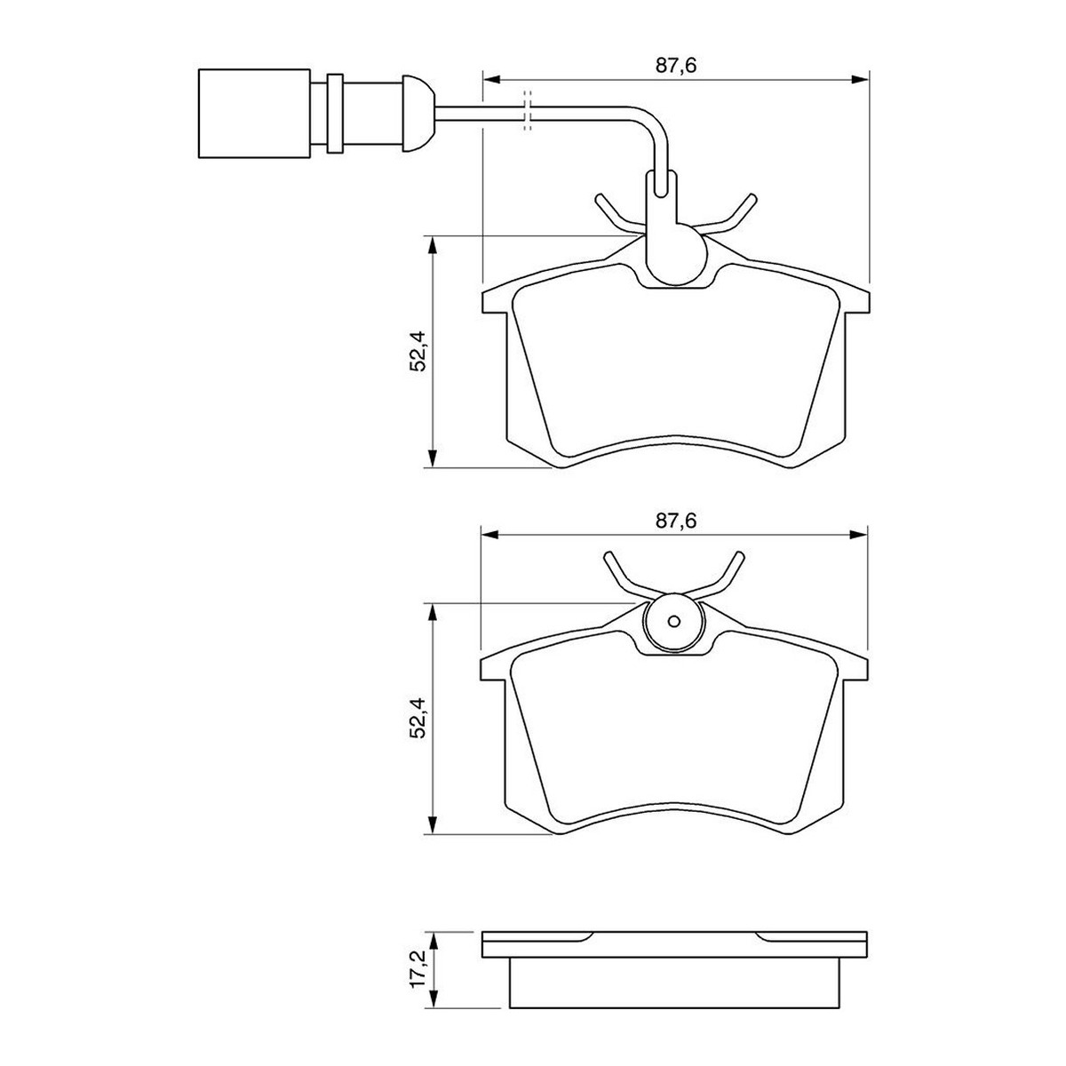 Комплект гальмівних колодок задн , FORD GALAXY I, GALAXY MK I, SEAT ALHAMBRA, VW SHARAN 1.8-2.8 03.95-03.10