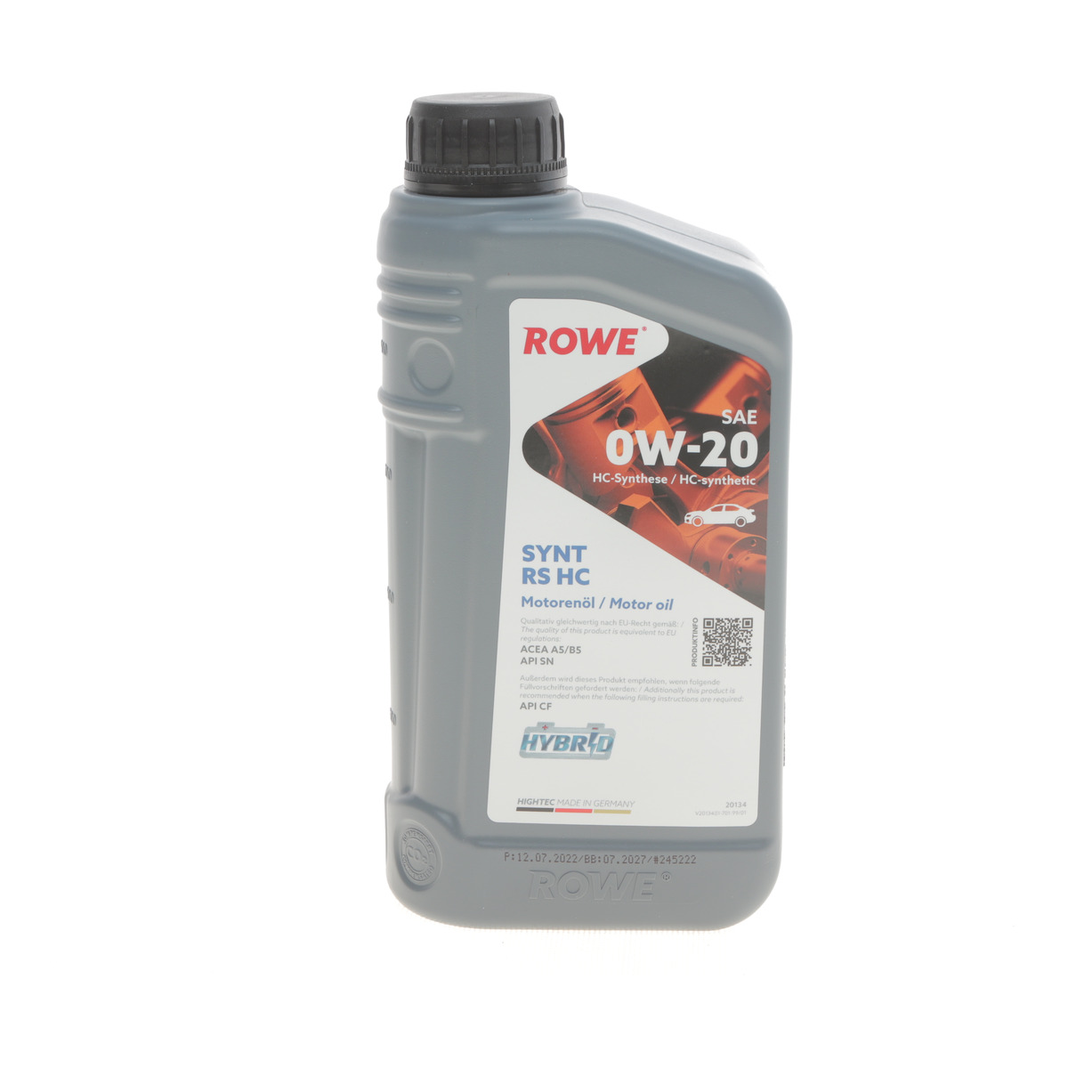 Масло 0W20 HIGHTEC SYNT RS HC (1L) (ACEA A5/B5) (API SN/API CF)