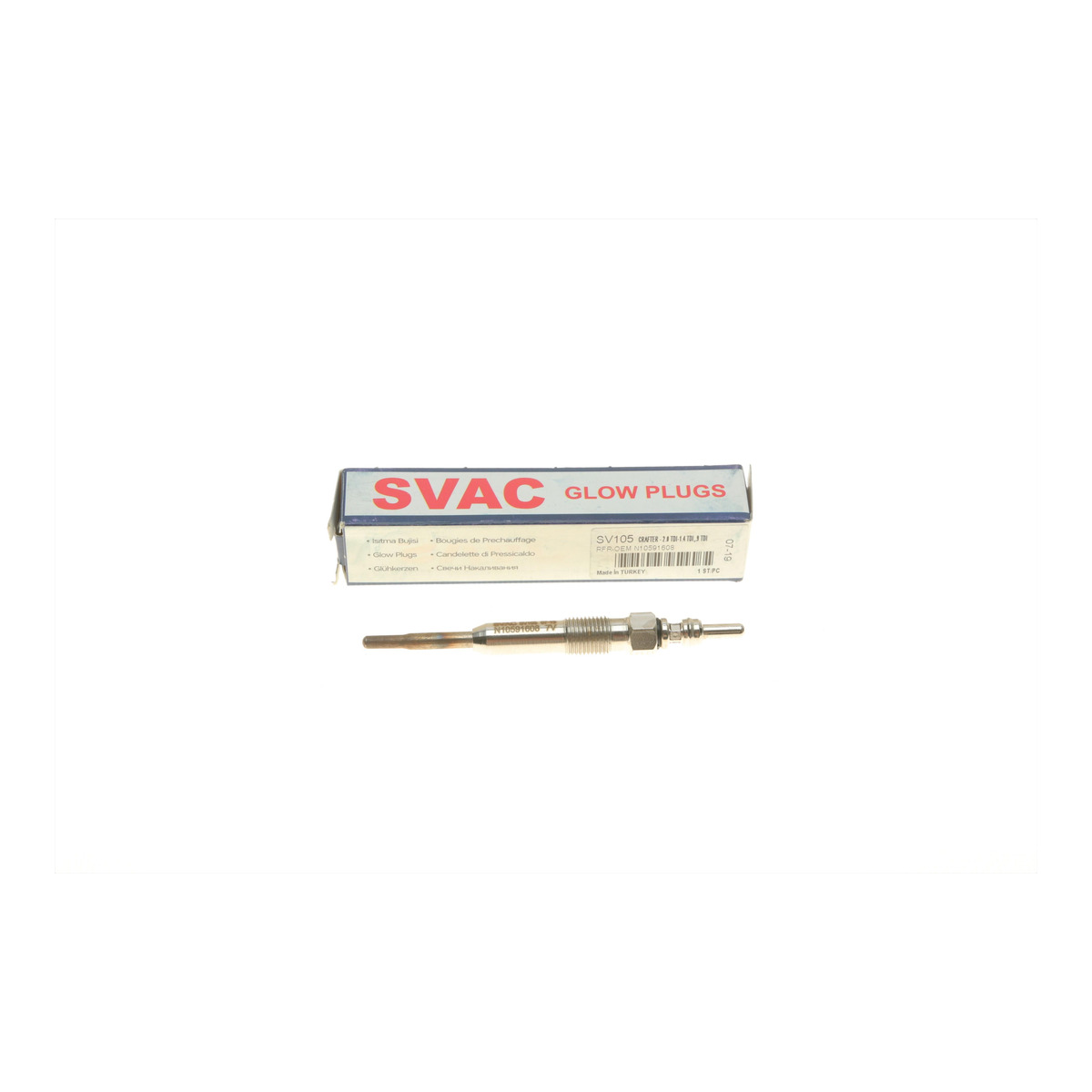 Свічка розжарювання VW T5/Crafter (7V) (M10x1mm) SVAC