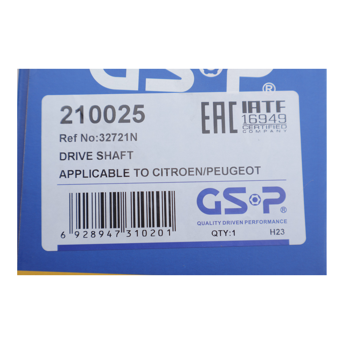 Піввісь Peugeot Partner (L) (25x24x593x29T) (+ABS) GSP