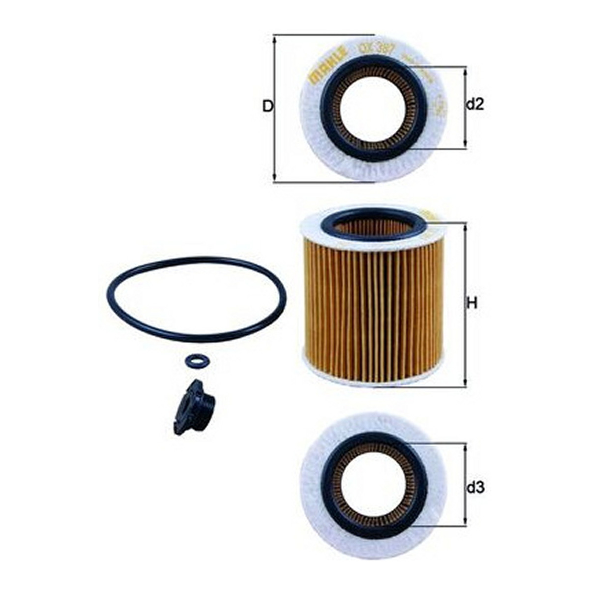 Фільтр масляний BMW 3 (F30, F80) 328 I 2011.11 - 2018.10 MAHLE (OX387D1) Mahle фото 2