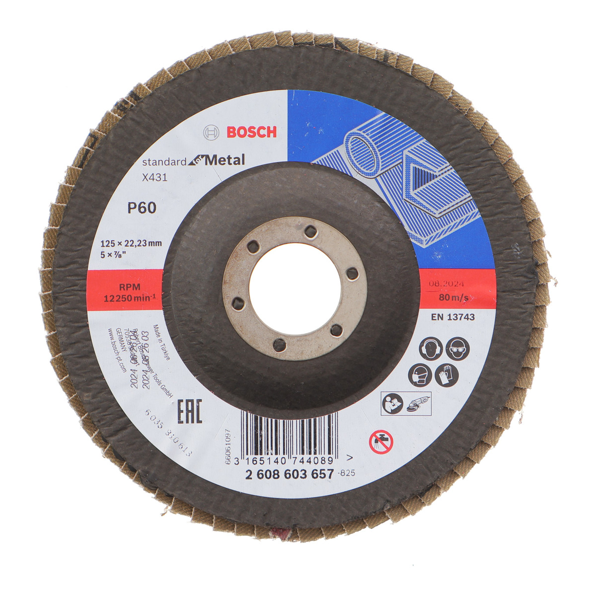Круг зачисний 125x5x22,23 мм P60 X431 Standard for Metal Bosch