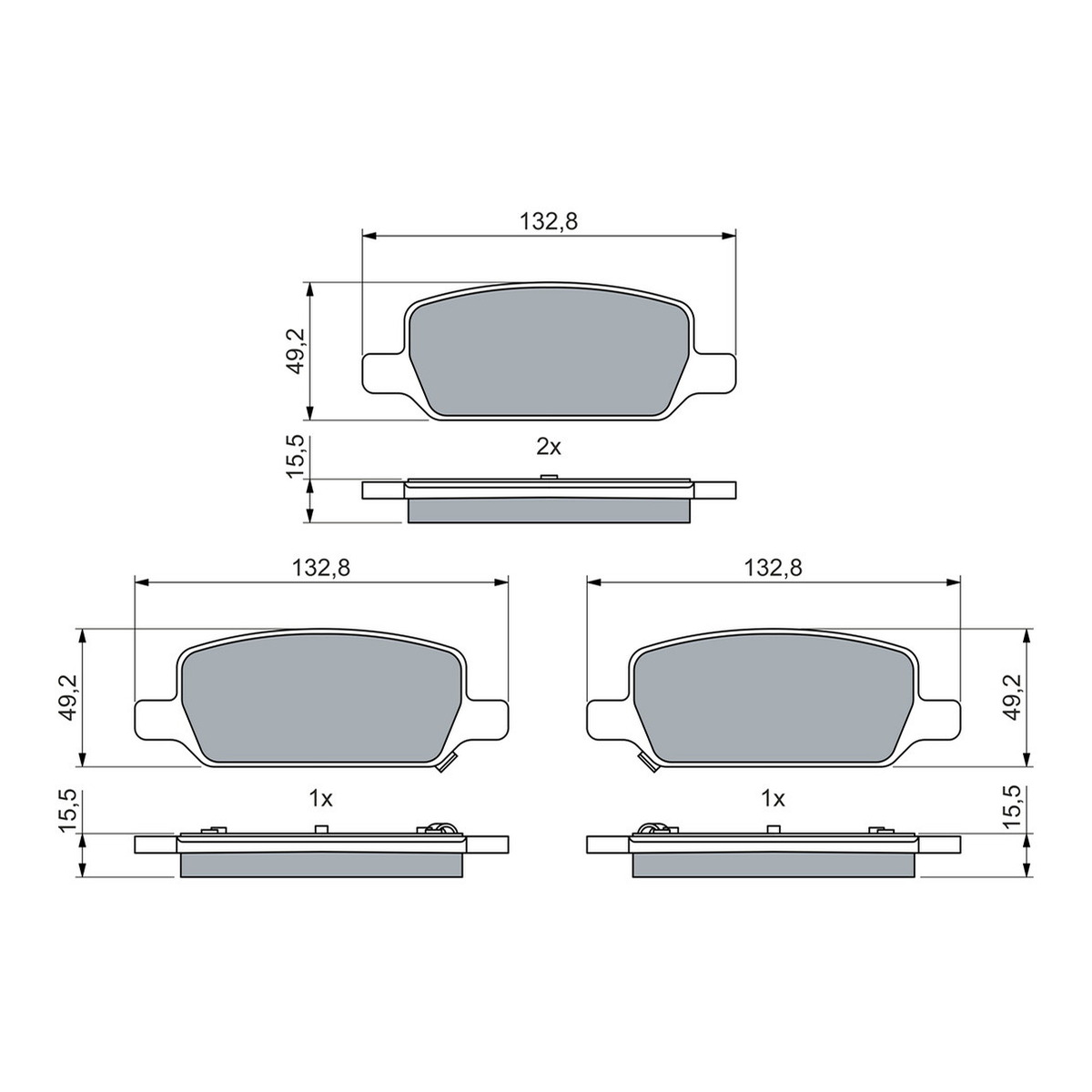 Колодки гальмівні (задні) Tesla Model 3 17-/Model Y 19- Bosch