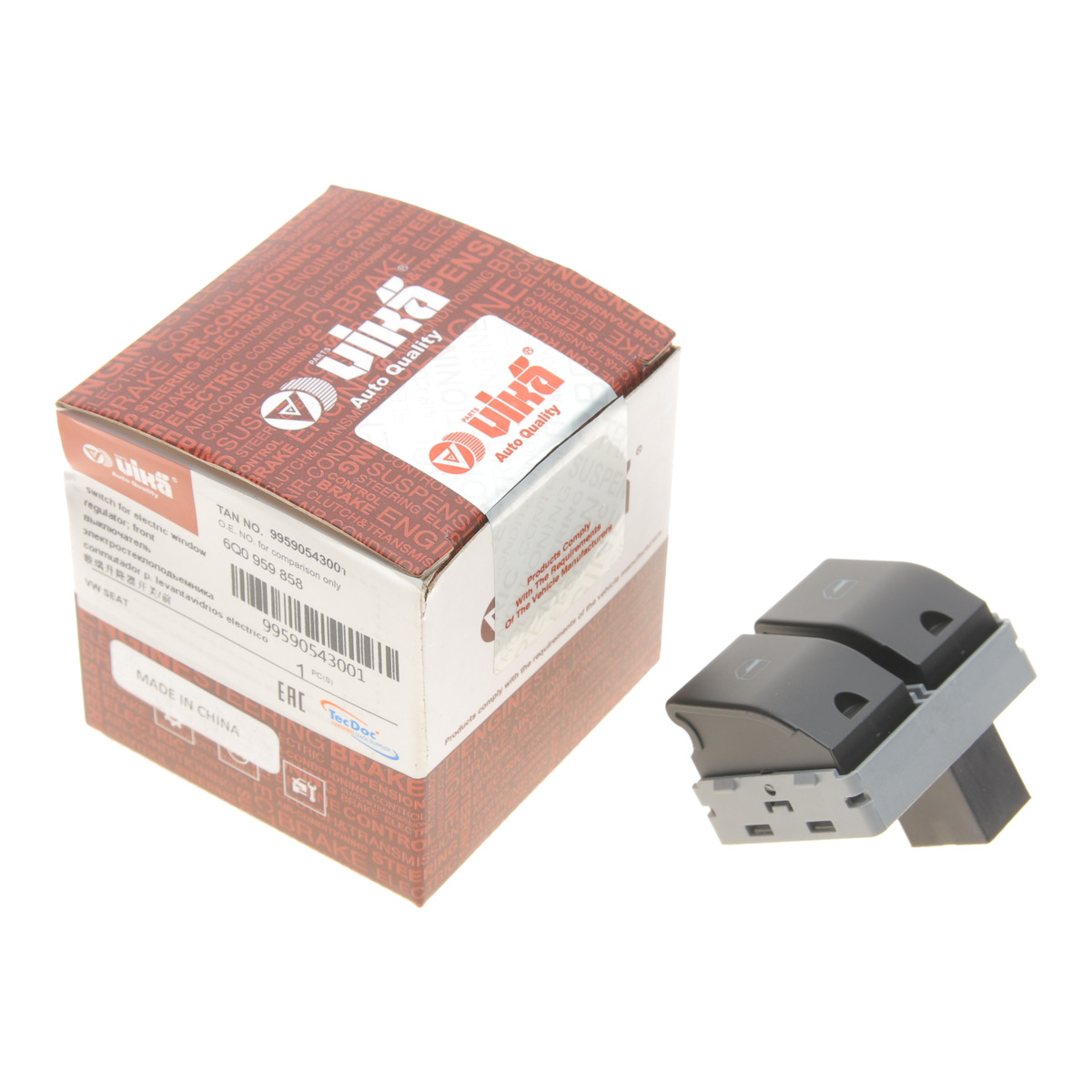 Кнопка склопідіймача (L) VW Polo/Fox/Seat Ibiza/Cordoba/Skoda Fabia 03-10 VIKA