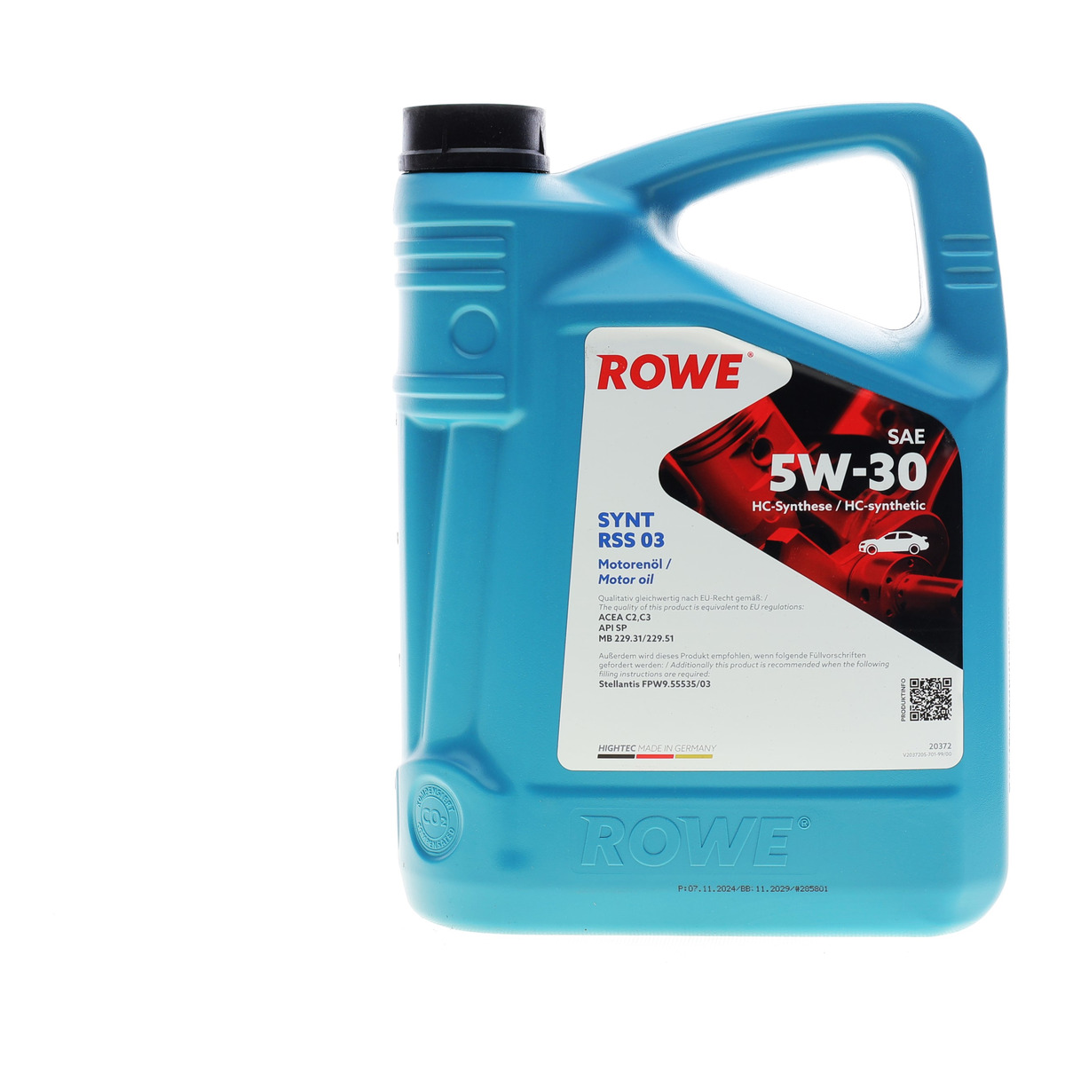 Олива 5W30 HIGHTEC SYNT RSS 03 (5L) (MB 229.31/229.51) (ACEA C2/C3/API SP/FPW9.55535/03) ROWE