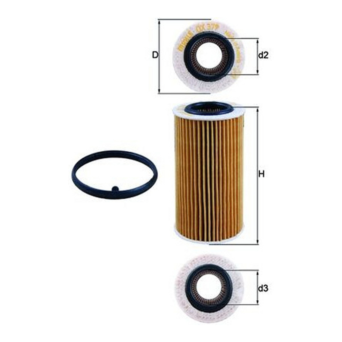 Фільтр масляний VW JETTA IV (162, 163, AV3, AV2) 2.5 2008.01 - 2019.12 MAHLE (OX379D) Mahle фото 2