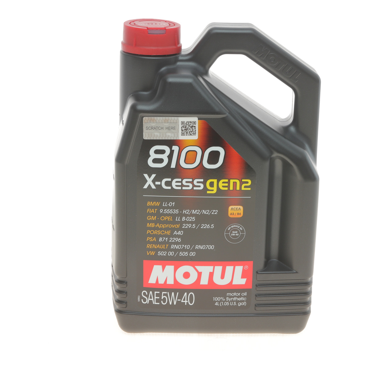 Масло 5W40 X-cess 8100 gen2 (4L) (VW 502 00/505 00/MB 229.5/LL-01/RN0710-0700/B71 2296) 109775