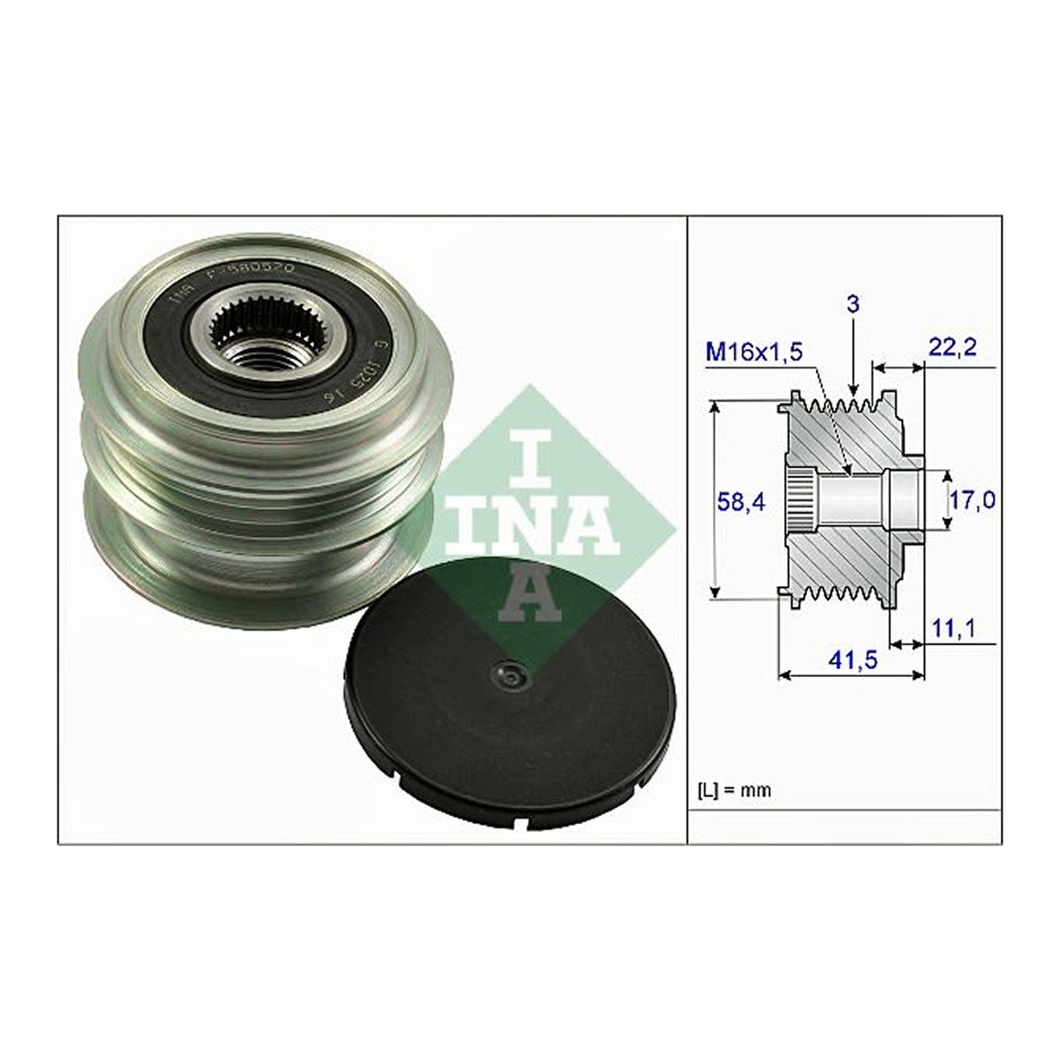 Шків генератора Renault Clio III/IV 1.2 16V 05- Schaeffler INA