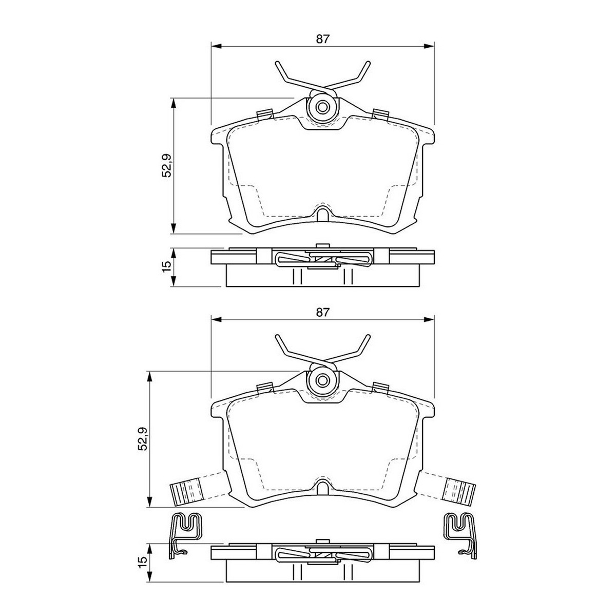 Комплект гальмівних колодок задн , HONDA ACCORD VI, ACCORD VII, JAZZ II, TOYOTA COROLLA 1.3-2.4 07.92-10.08