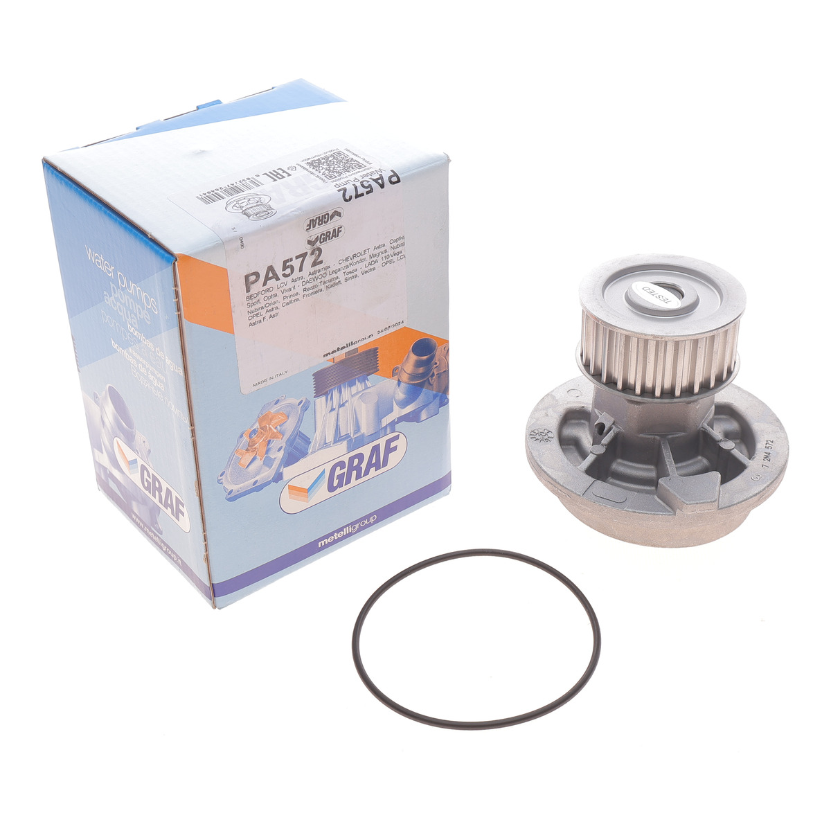 Помпа води Opel Astra F/G/Vectra A/B/Kadett E 1.7D/TD/1.8i 16V/2.0i 16V 88-00 (25z) (B/B) (8 лоп.) GRAF