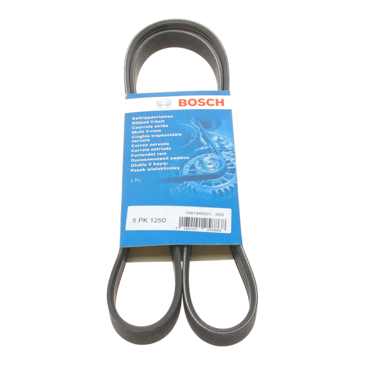 Ремінь генератора Toyota Avensis/Corolla 2.0D-4D 04-09 (5PK1250) Bosch