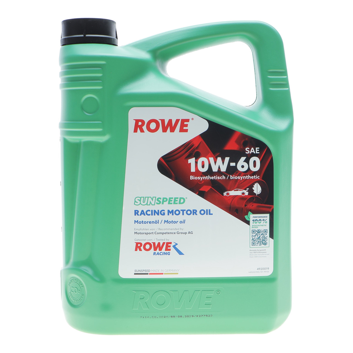Олива 10W60 SUNSPEED RACING MOTOR OIL (5L) MULTI-ESTER TECHNOLOGY ROWE