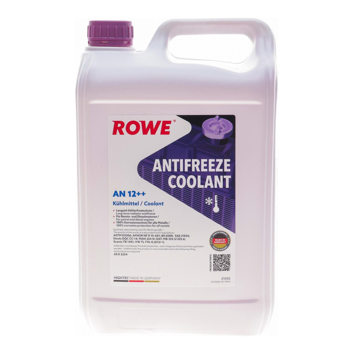 Антифриз (фіолетовий) G12++ (5L) HIGHTEC ANTIFREEZE COOLANT AN 12++ (концентрат) ROWE