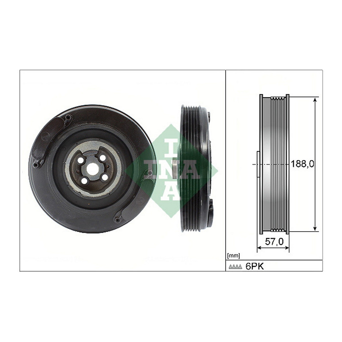 Шків ременя генератора AUDI A6/VW T4 2.5TDI INA (544 0002 10) Schaeffler INA фото 3