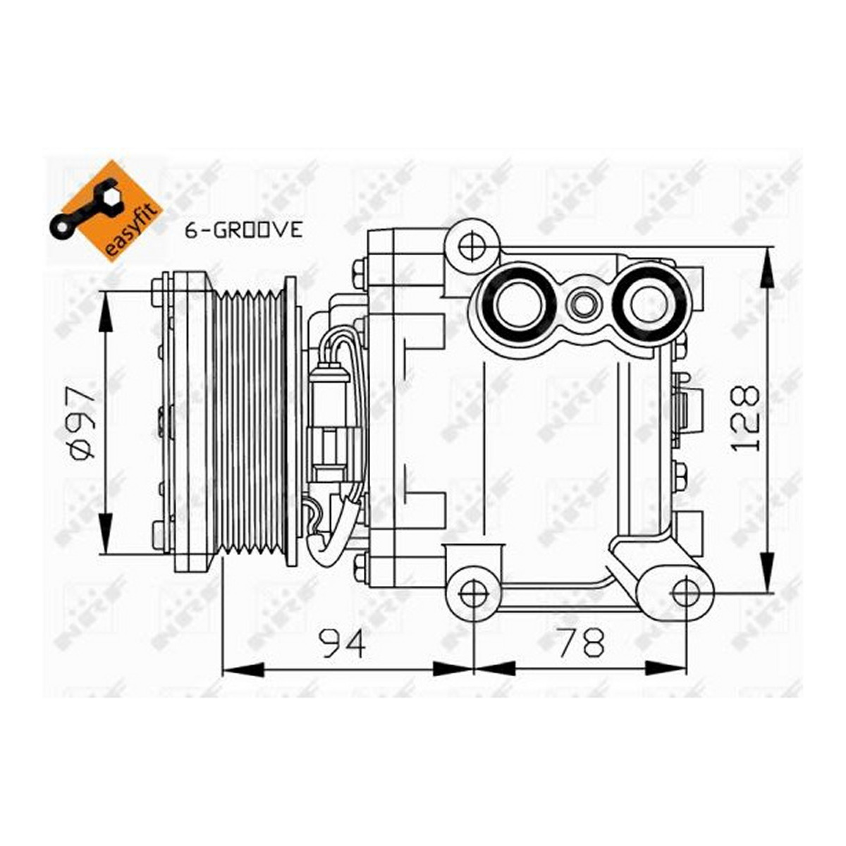 Компресор кондиціонера Ford Fiesta VI 1.2-1.6 08- NRF