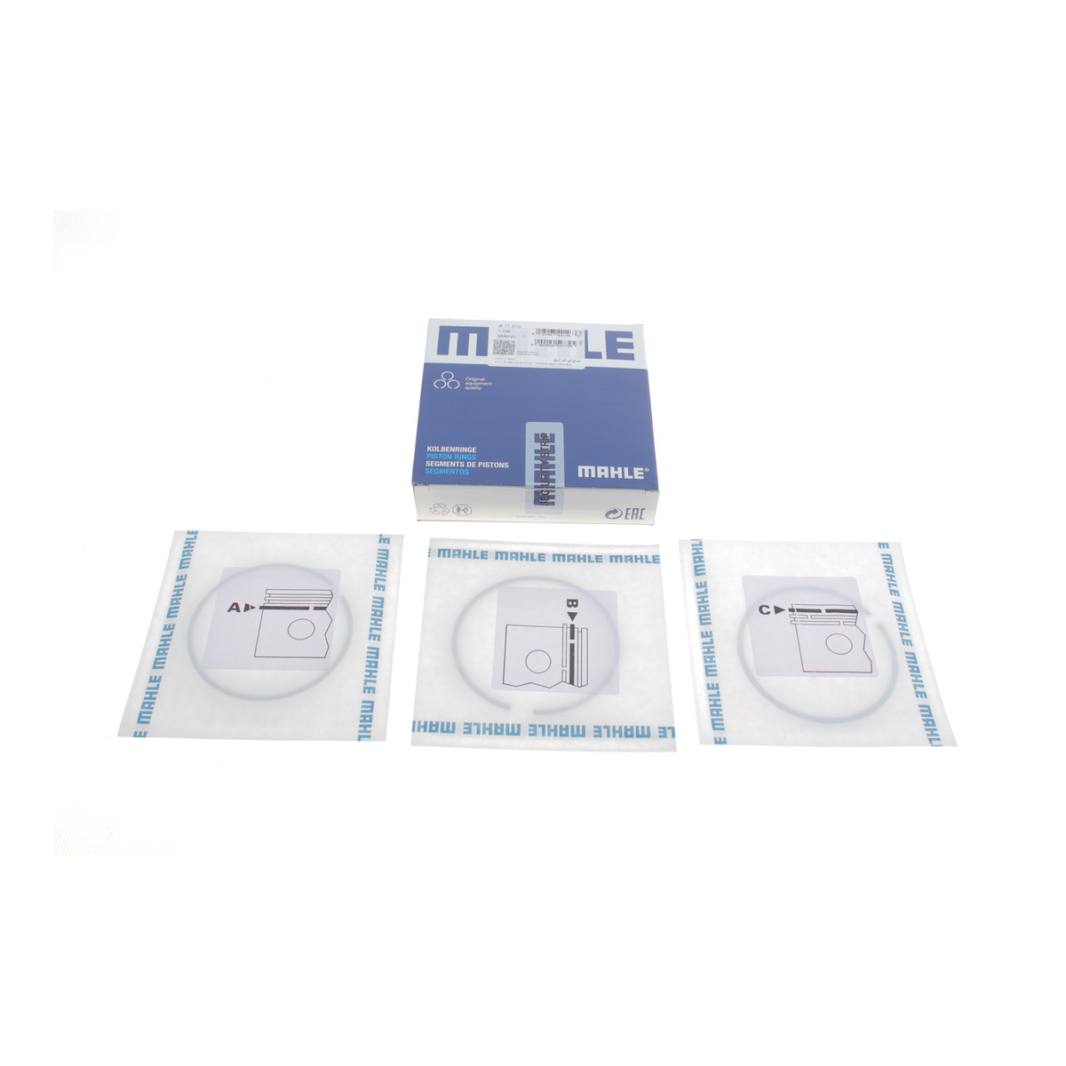 Кільця поршневі VW LT 28-35/40-55 2.4D 79-96/T3 1.6D 81-87 (77.51mm/+1.0) (1.75-2-3) Mahle