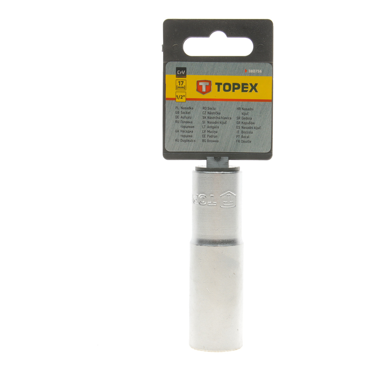 Головка торцева 1/2" 17 мм Long 76 мм TOPEX