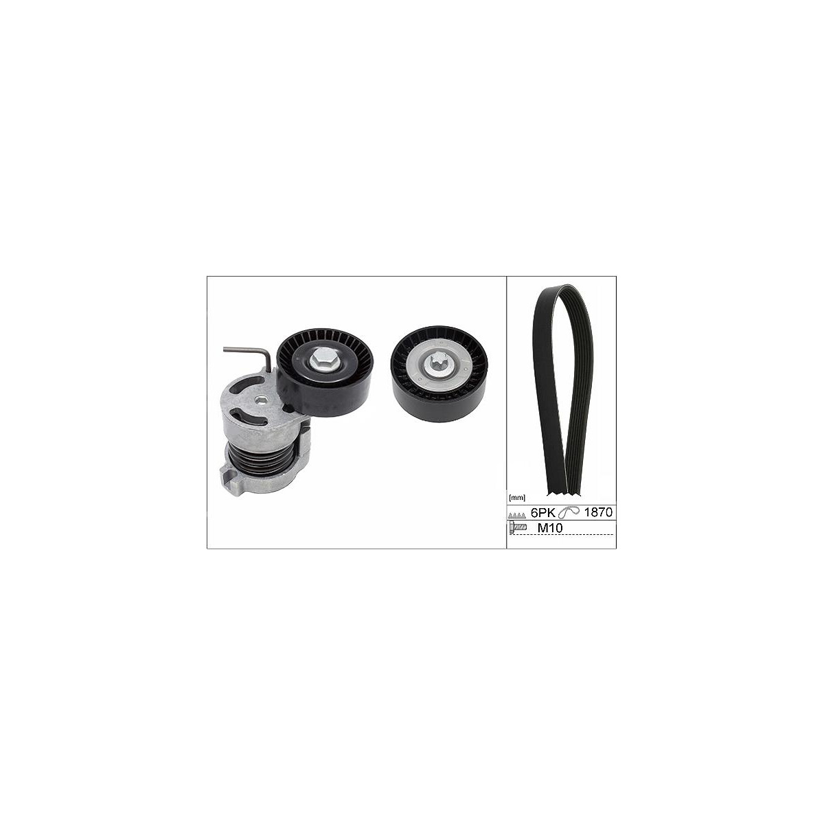 Комплект ременя генератора BMW 1 (E87/E88)/3 (E46/E90)/5 (E60) 1.6-2.0 01-10, N46B20, (6PK1870) Schaeffler INA