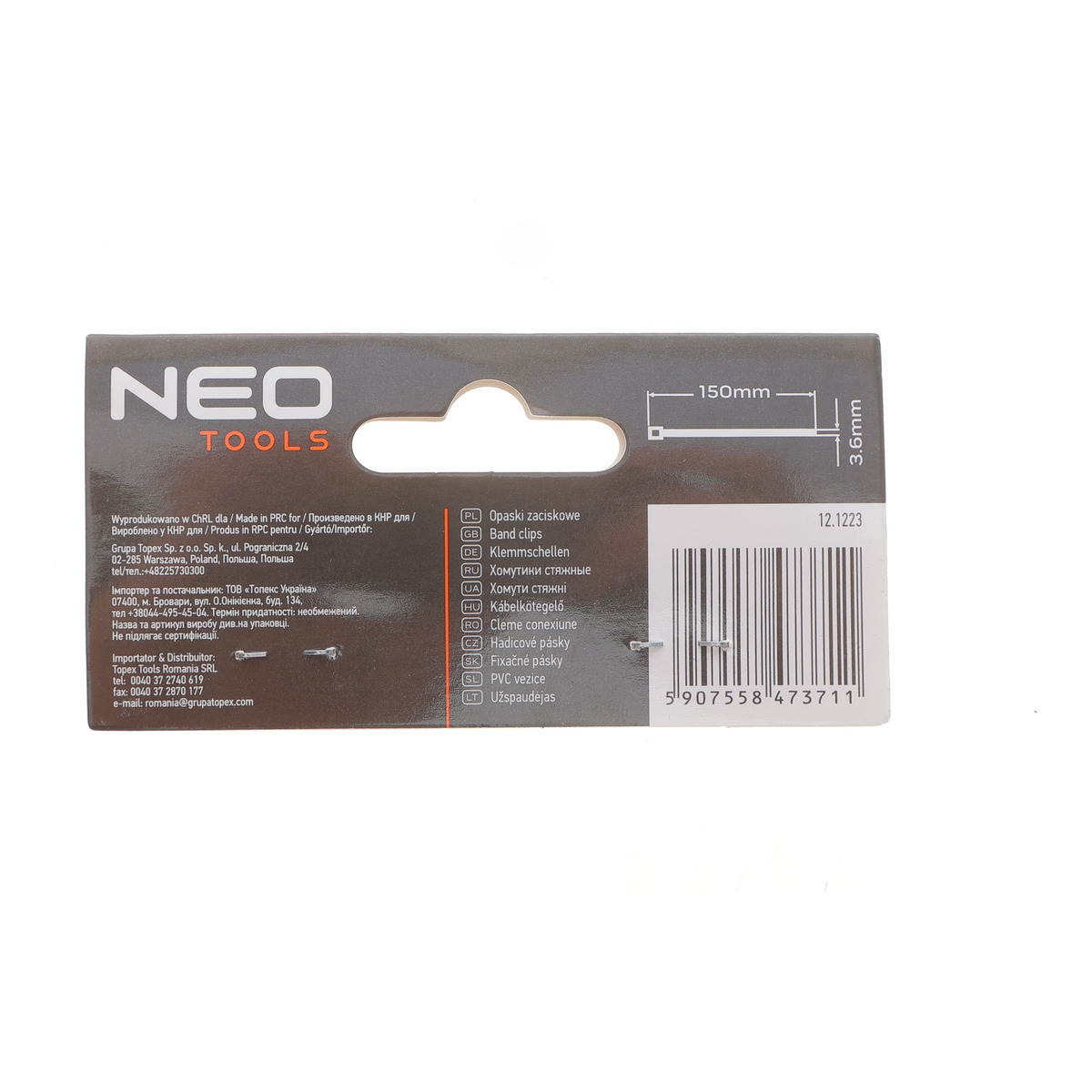 Набір стяжок пластикових EXTREME 3,6x150 мм 100 од. (біла) NEO Tools фото 2