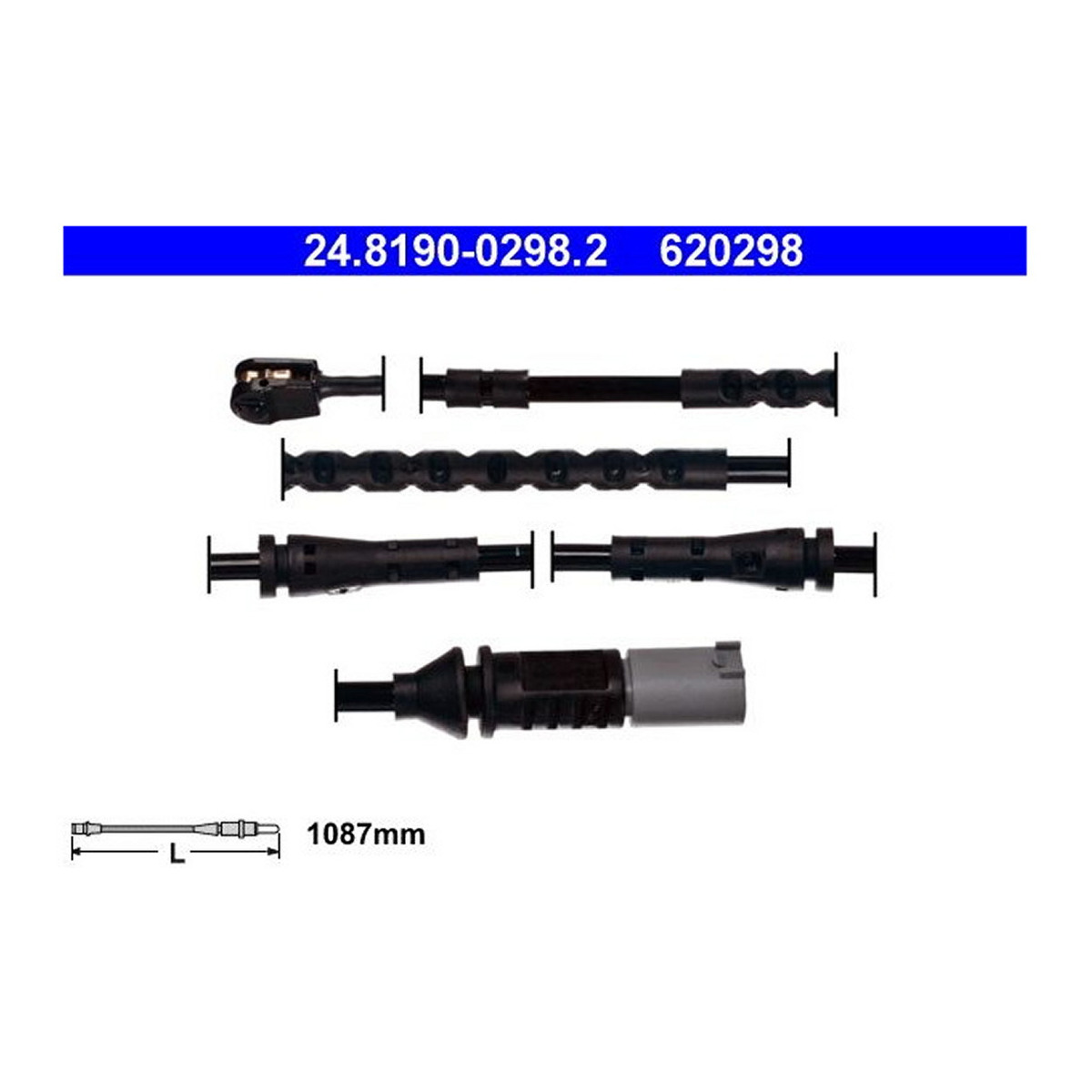 Датчик зносу гальмівних колодок (передніх) BMW 5 (F10)/6 (F06)/7 (F01/F02/F03/F04) 09- (L=1087mm) ATE