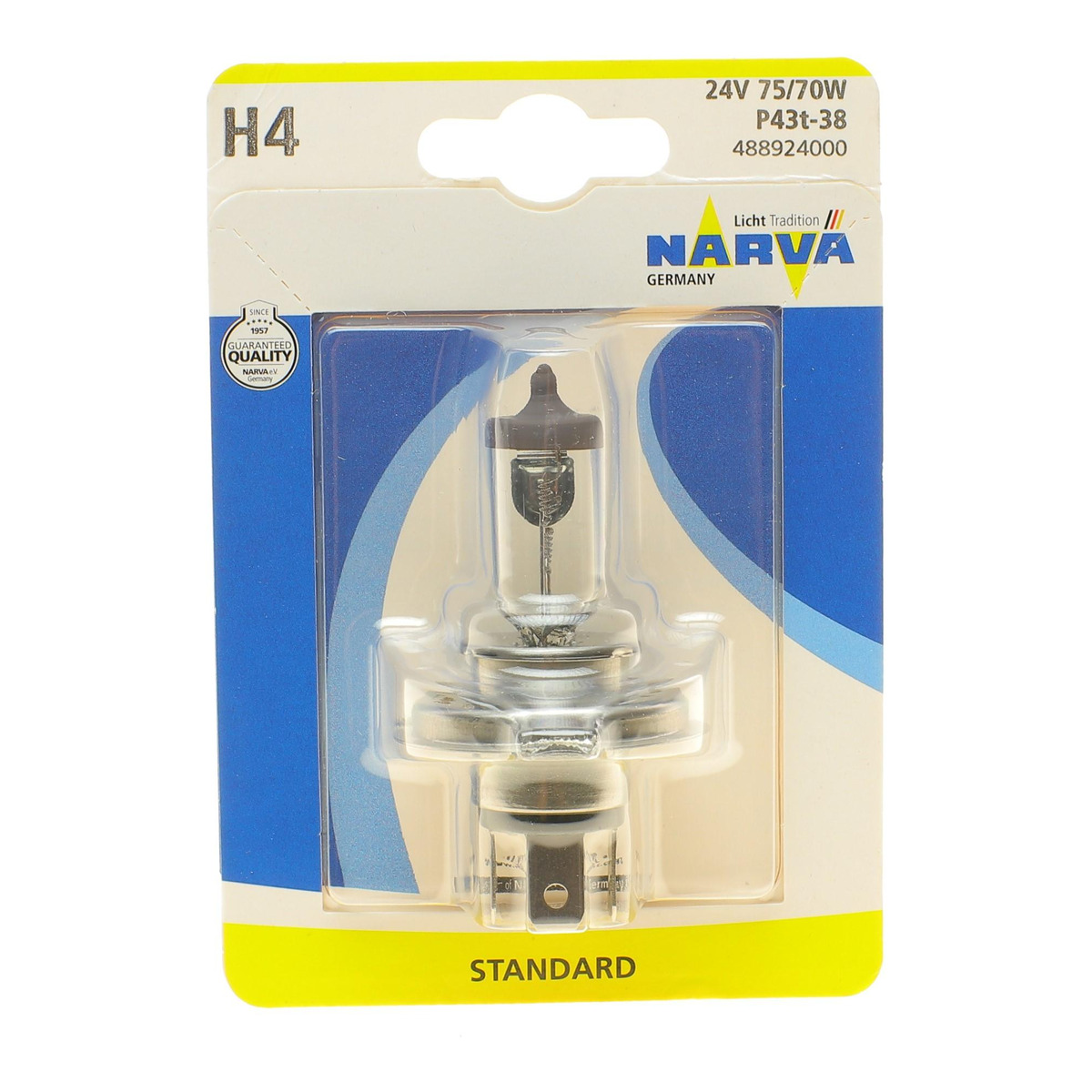 Автолампа H4 24V 75/70W P43t Standard (блістер/ 1шт) Narva