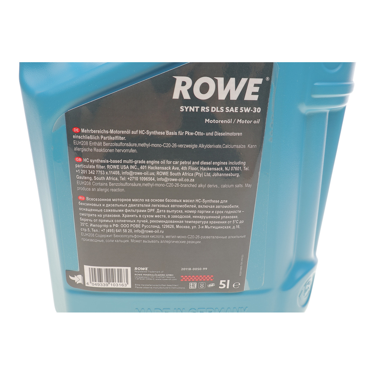 Олива 5W30 HIGHTEC SYNT RS DLS (5L) (MB 229.31/229.51/MB 229.52/BMW LL-04) (ACEA C2,C3/API SN/CF) ROWE фото 2