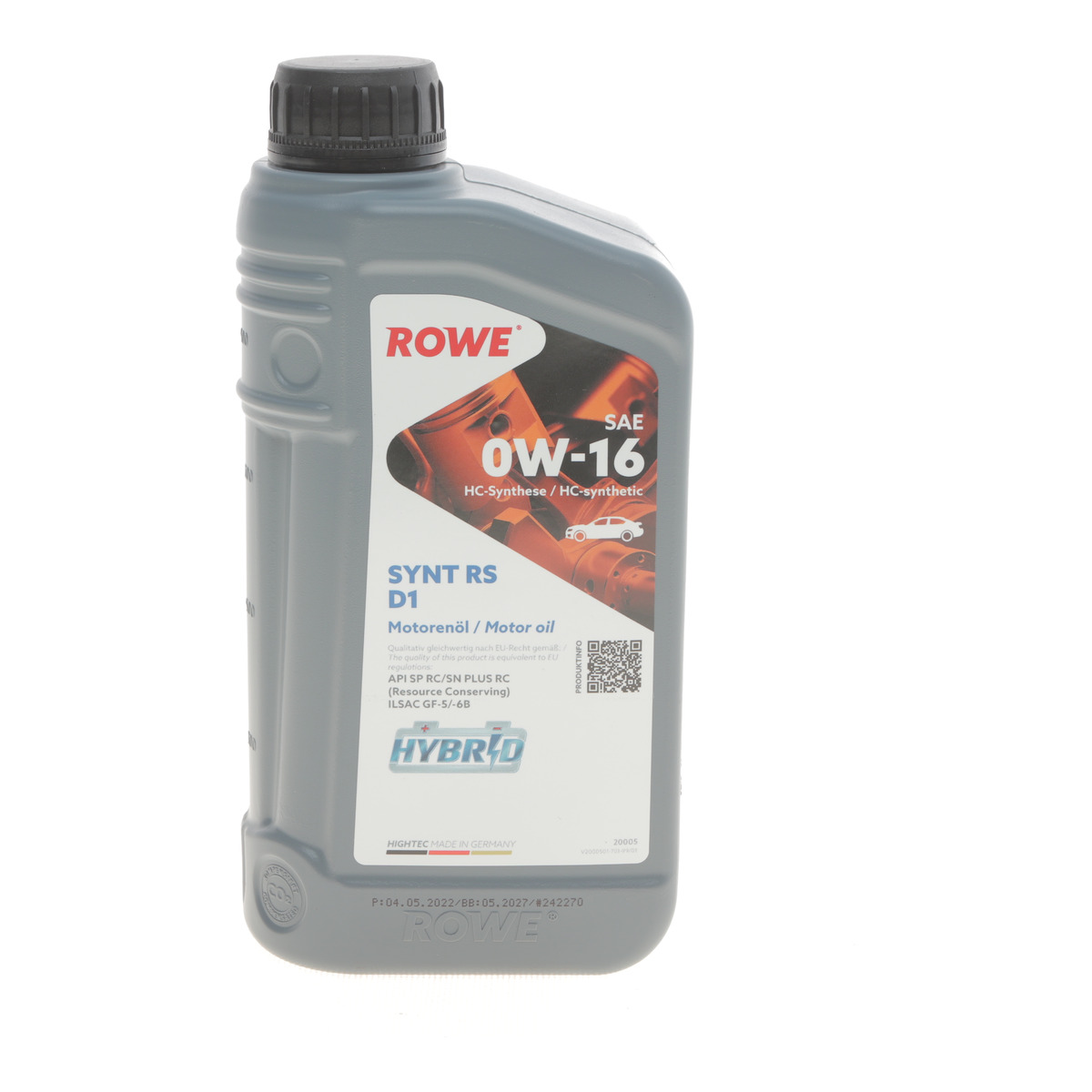 Олива 0W16 8100 HIGHTEC SYNT RS D1 (1L) API SP RC/SN PLUS RC(Resource Conserving) ILSAC GF-5/-6B ROWE