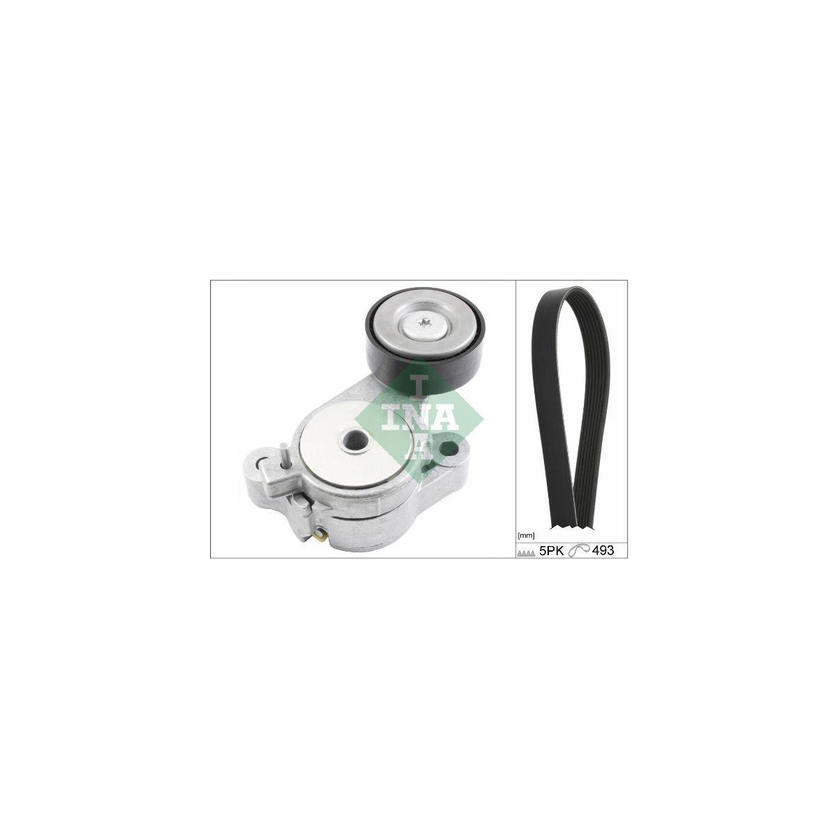 Комплект ременя генератора VW Golf/Passat/Touran 1.4 TSI 05-. (5PK 493) Schaeffler INA