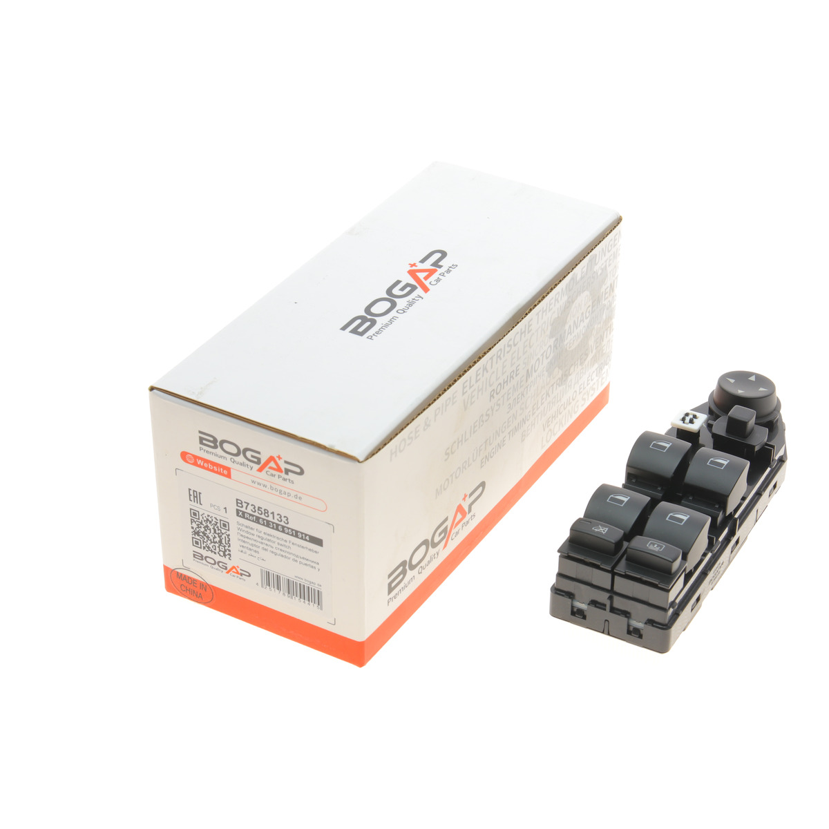 Кнопка склопідіймача (L) BMW 5 (E60) 03-10 M57/N43/N47/N52/N53/N62 (блок) BOGAP