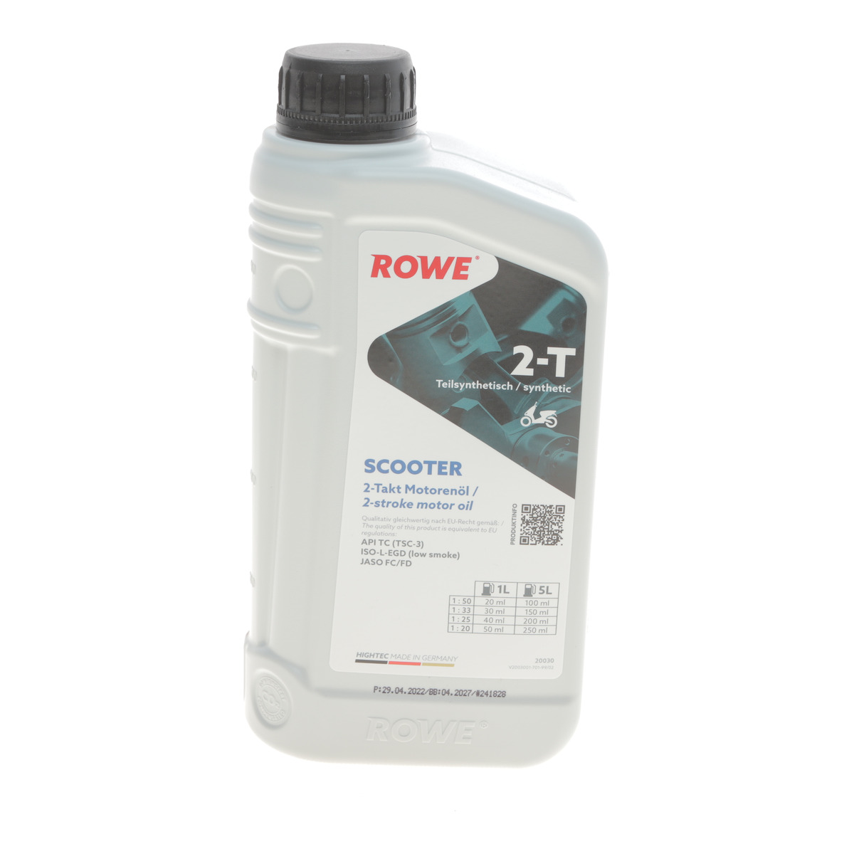 Олива HIGHTEC SYNTH RS 2T (1L) (ISO-L-EGD (low smoke)/JASO FC/FD/TISI) (API TC (TSC-3) ROWE