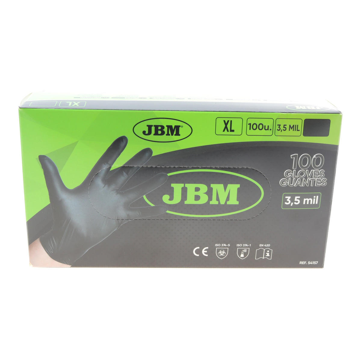 Рукавиці нітрилові (XL) 100 шт. 3,5 mil (чорні) JBM