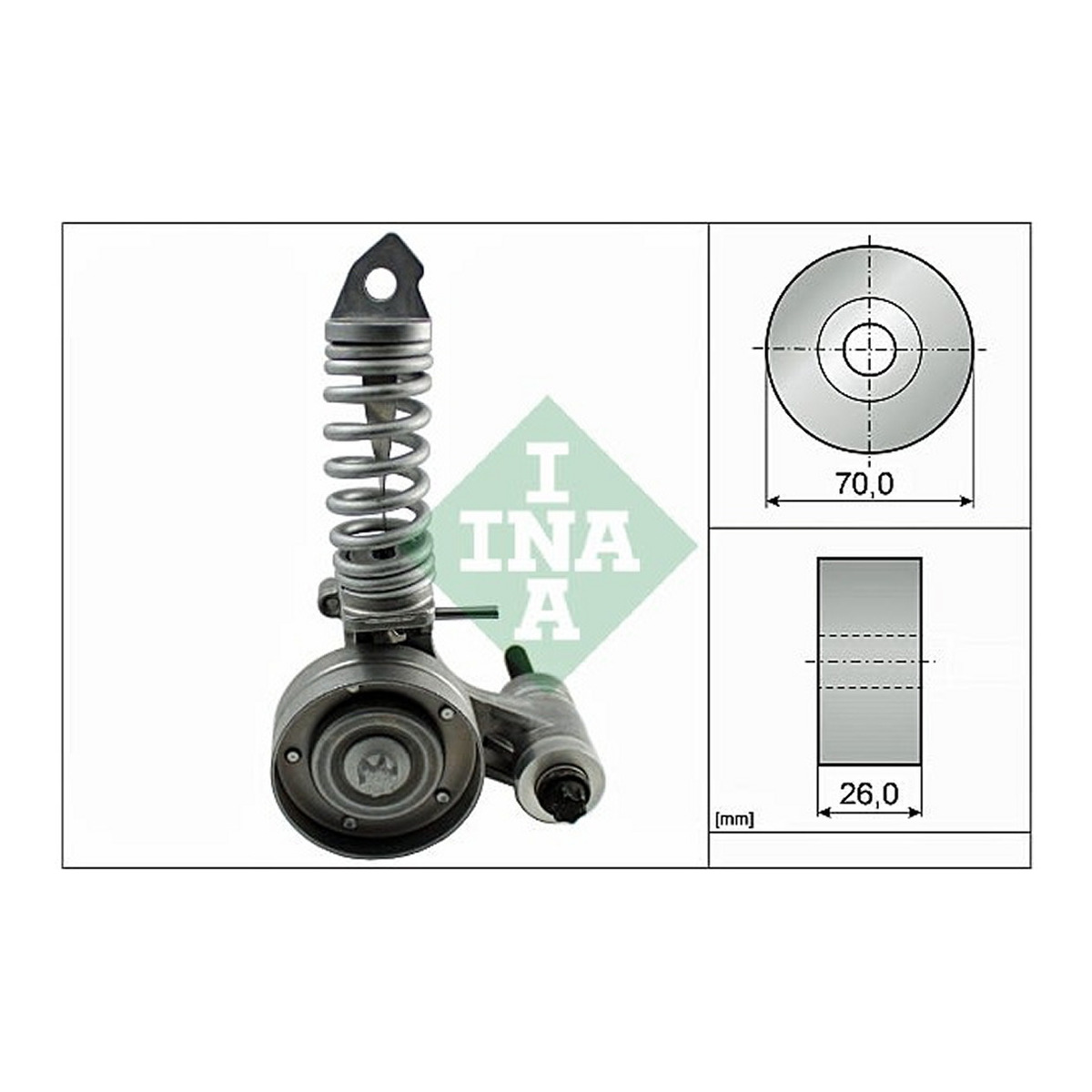 Натяжник ременя генератора Opel Astra G/Corsa C 1.2I 16V 98- Schaeffler INA