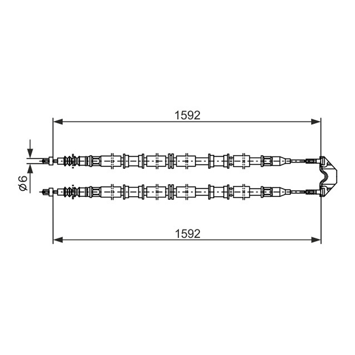 Трос ручного гальма OPEL; VAUXHALL; CHEVROLET; HOLDEN ASTRA 1.4 TWINPORT 09.2003 - 06 BOSCH (1 987 482 102) Bosch фото 3