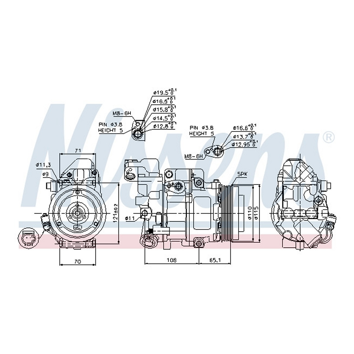 Компресор кондиціонера MERCEDES A-CLASS 97- NISSENS (89051) Nissens фото 12