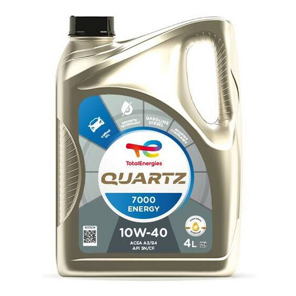 Олива моторна QUARTZ 7000 ENERGY 10W-40 4 л QUARTZ 7000 ENERGY 10W40 (SN) 3X4L TOTAL (10W40 Q 7000E 4L) Total фото 3