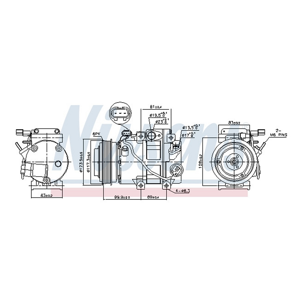 Компресор кондиціонера HYUNDAI IX35 (09-) 2.0 I 16V (+) NISSENS (89305) Nissens фото 12