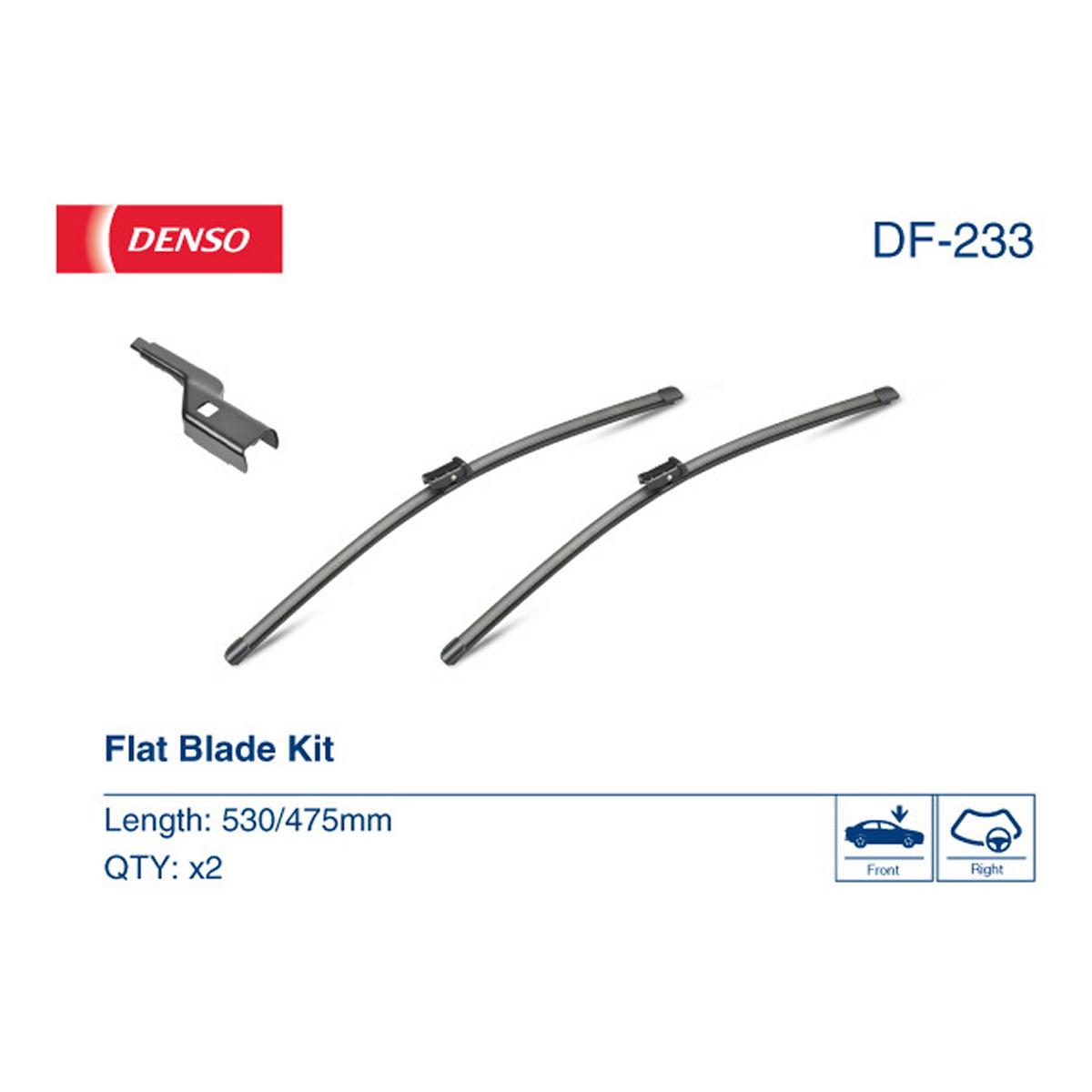 Щітка склоочисника К-Т БЕЗКАРКАСНИЙ 530+475/RHD DENSO (DF-233) Denso фото 10
