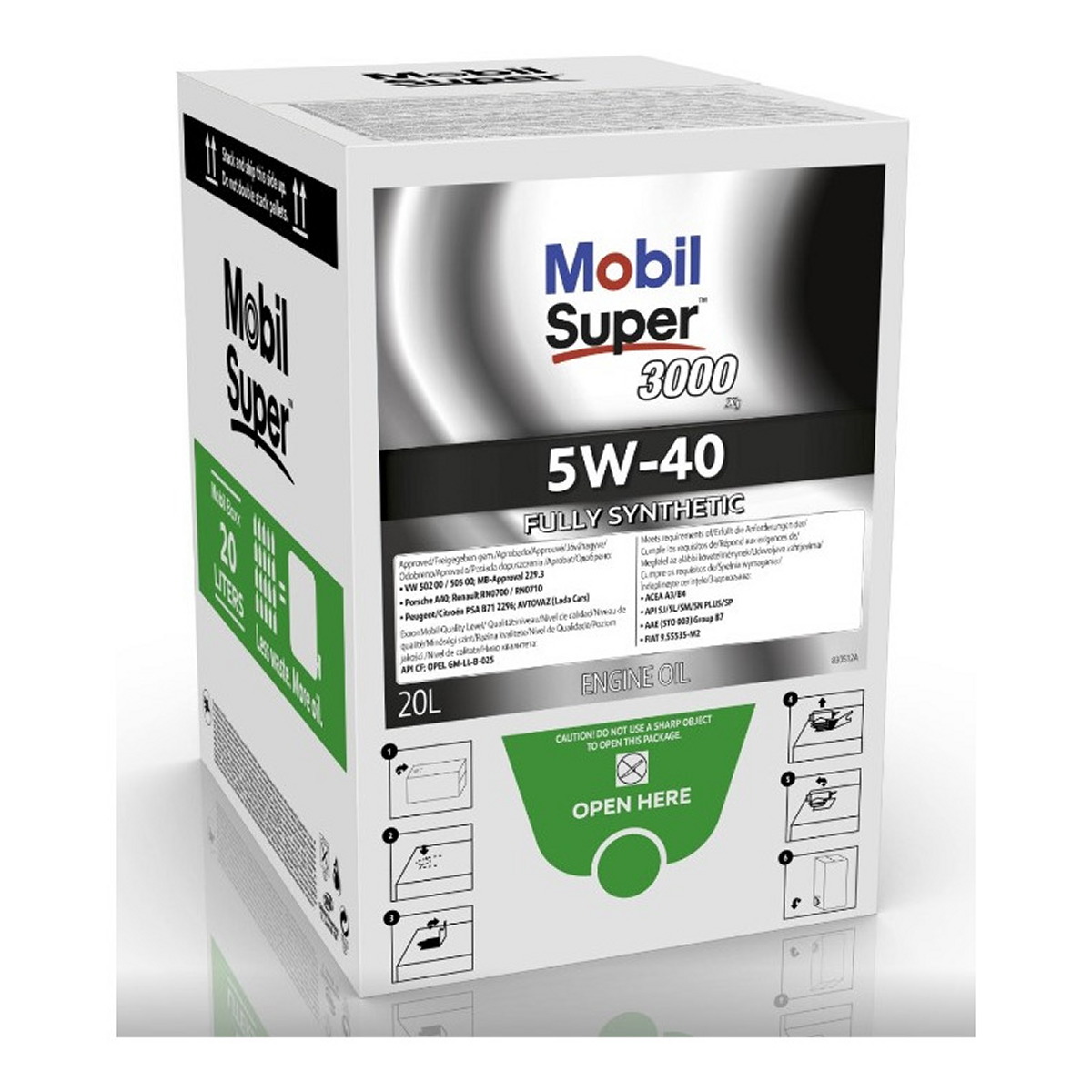 Олива моторна SUPER 3000 5W40 20л SUPER 3000 5W40 20Л MOBIL (5W40 3000 20L) Mobil фото 3