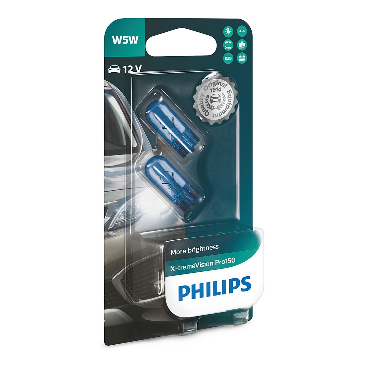 Автолампа 5W W5W 12V 5W W2,1X9,5D / X-TREMEVISION PRO150 - НА 150% ЗБІЛЬШЕНИЙ PHILIPS (12961XVPB2) Philips фото 3