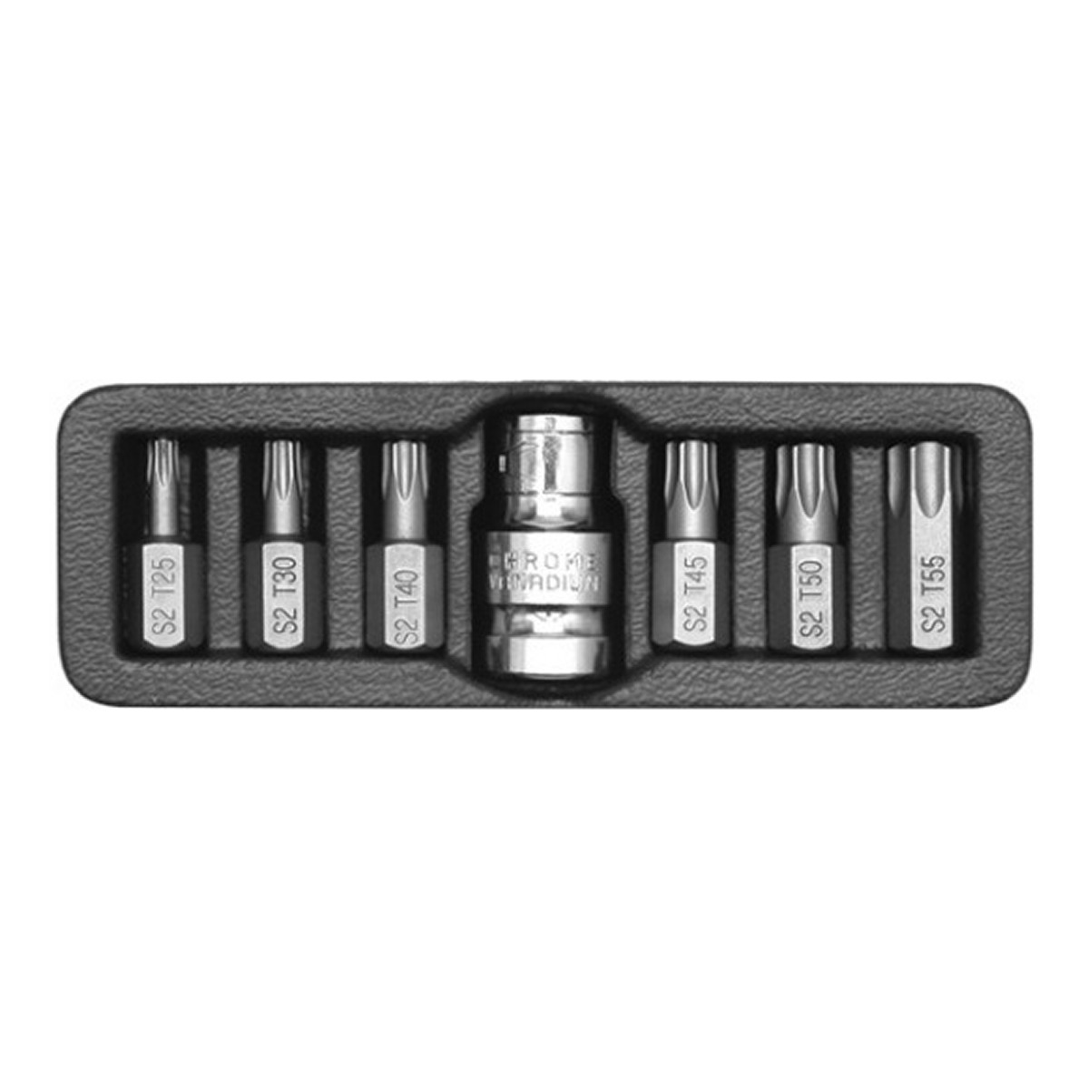 Набір біт TORX, довжина 30 мм із перехідником квадрат 1/2", 7 шт., YATO (YT-0410) Yato фото 3